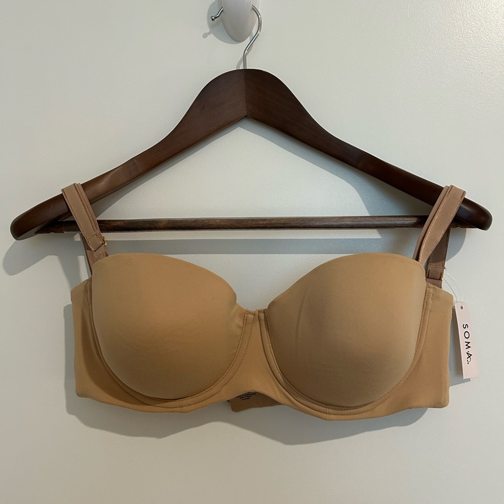 NWT Soma Embraceable Strapless Bra 38C - Nude